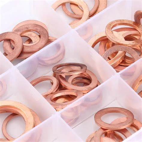 150pcs/set Washer Metric 15 Sizes Copper Flat Washers Gaskets ...