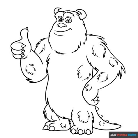 Sully from Monster Inc Coloring Page | Easy Drawing Guides