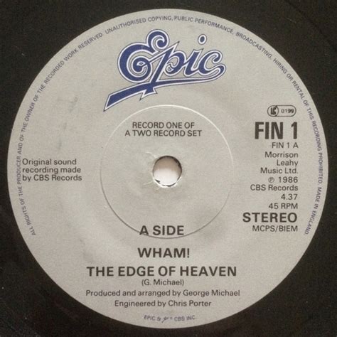 Wham! - The Edge Of Heaven (1986, Damont Pressing, Vinyl) | Discogs