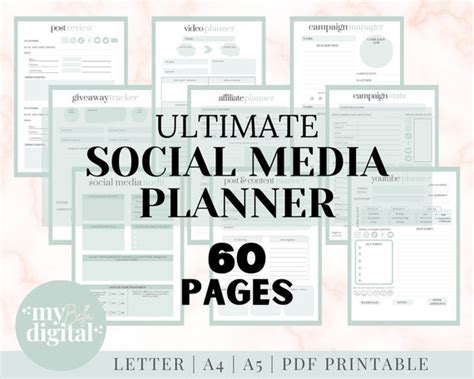 Social Media Planner Content Planner Youtube Planner - Etsy