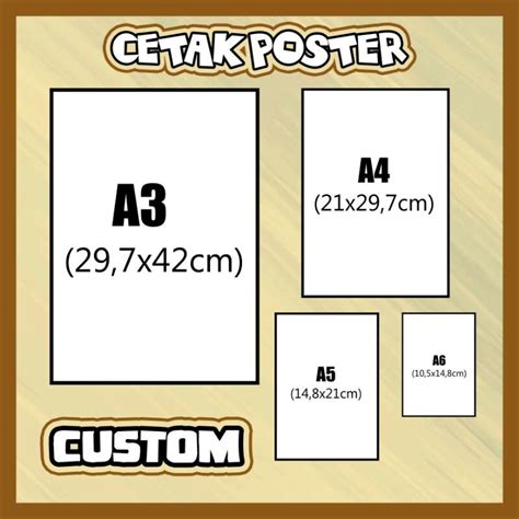 Jual CETAK POSTER CUSTOM ORDER TIPE KERTAS IVORY ARTCARTON DAN ARTPAPER UKURAN A3, A4, A5, A6 ...