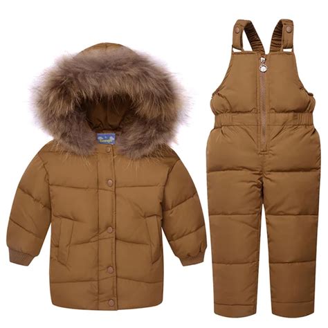 Winter Infant Boy Clothes Set 1 3Y Baby Solid Feather Down Jacket Toddler Jumpsuit Sets Kids ...