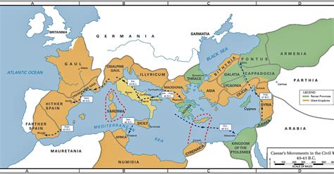 Greek & Roman Epics: Caesar's Movements in the Civil War