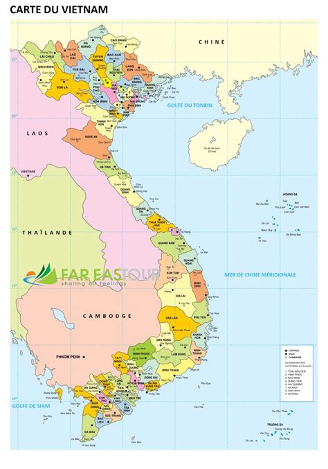 Carte du Vietnam détaillée : Vietnam carte touristique