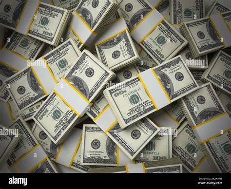 Stack of 100 dollar bills background. 3D illustration Stock Photo - Alamy