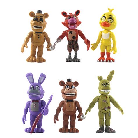 Buy Jiumaocleu Five Nights at Freddy's Figures 6 PCS/Set Freddy/Bonnie/Foxy/Sister Location ...