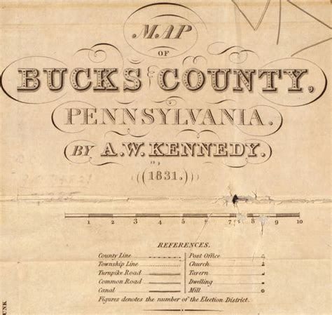 1831 Map of Bucks County Pennsylvania - Etsy