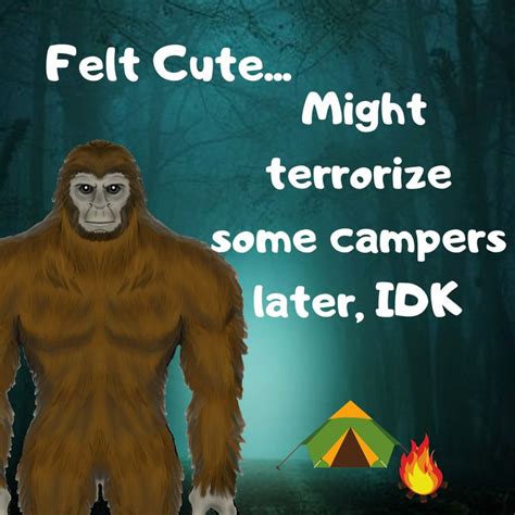 Funny Bigfoot Meme | Bigfoot humor, Felt cute, Funny