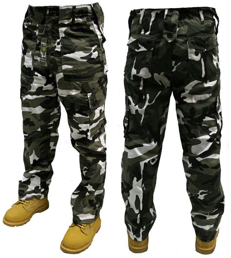 ARMY CARGO Cambat Mens Work Trouser Camo Military CAMOUFLAGE Pants All Sizes | eBay