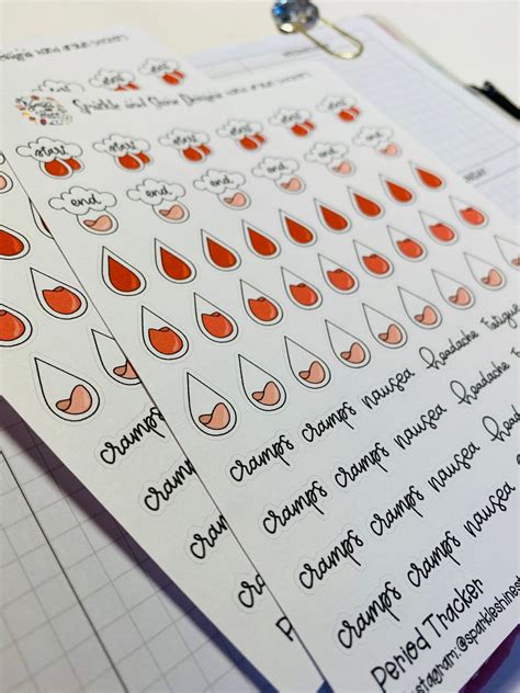 Period Tracker Planner Stickers Functional Planner Stickers - Etsy