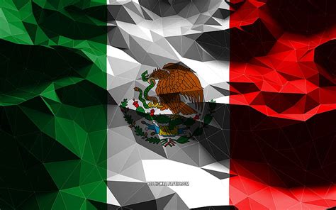 Mexican flag, low poly art, North American countries, national symbols, Flag of Mexico, HD ...