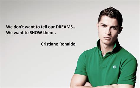 We don't want to tell our DREAMS.. We want to SHOW them - Cristiano ...