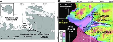 Location of study area. (A) Map of the Amundsen Sea Embayment, showing... | Download Scientific ...