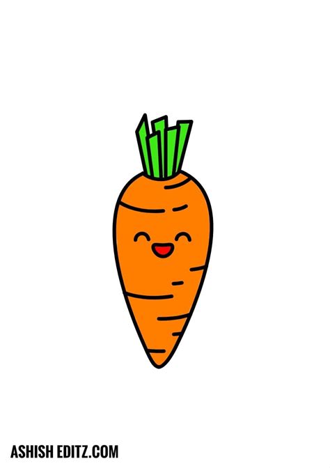 cute carrot drawing easy || simple step by step