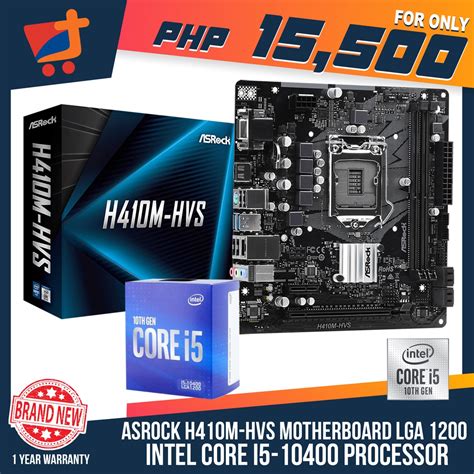 Intel Core i5-10400 10th Gen Processor and Asrock H410M-HVS MOTHERBOARD ...