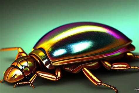 iridescent beetle shell, macro photography, by Thomas | Stable Diffusion