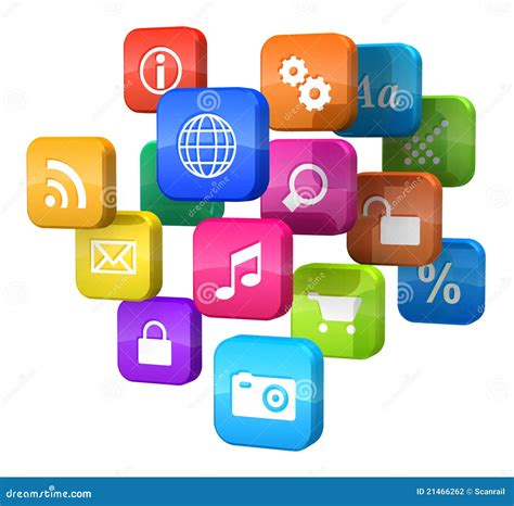 Software Concept: Cloud of Program Icons Stock Illustration - Illustration of internet, color ...