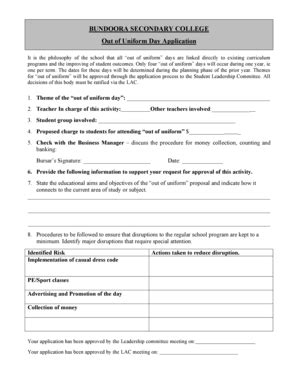 Bundoora Secondary College Uniform - Fill Online, Printable, Fillable, Blank | pdfFiller