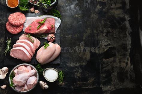 Different Types of Raw Meat Stock Photo - Image of legs, butchery: 158418494