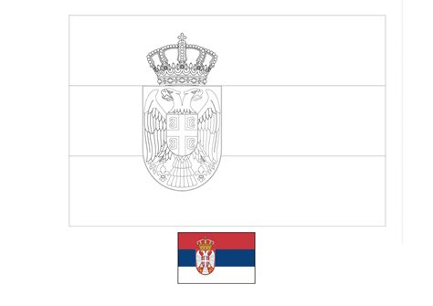 Serbia flag coloring page