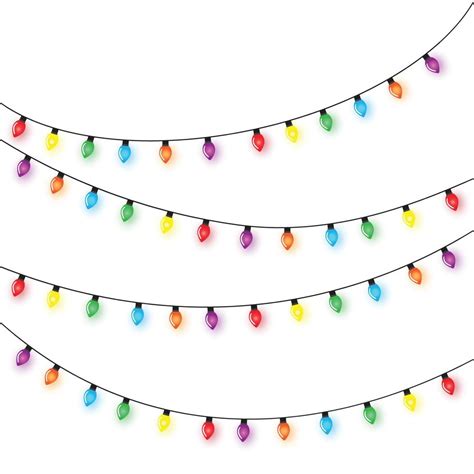 Christmas lights string isolated on white background vector 9096210 Vector Art at Vecteezy