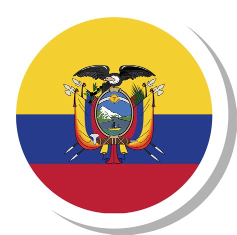 Ecuador flag circle shape, flag icon. 16707450 PNG