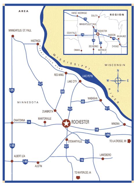 Rochester, Minnesota Regional Map - Rochester MN Hotels And Motels