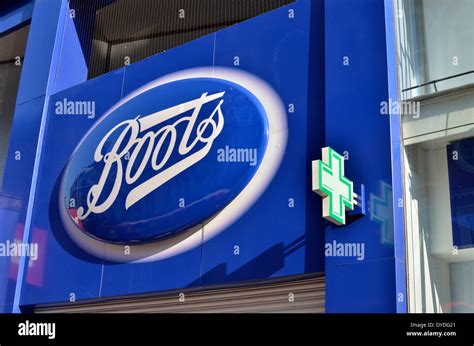 Boots chemist sign logo Stock Photo - Alamy