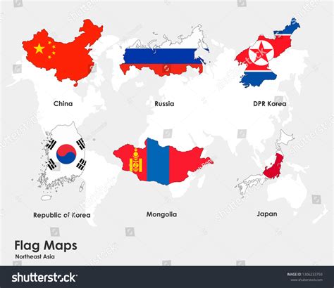 Northeast Asia County Maps Flag: เวกเตอร์สต็อก (ปลอดค่าลิขสิทธิ์ ...