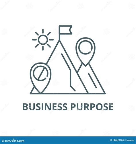 Business Purpose Line Icon, Vector. Business Purpose Outline Sign, Concept Symbol, Flat ...