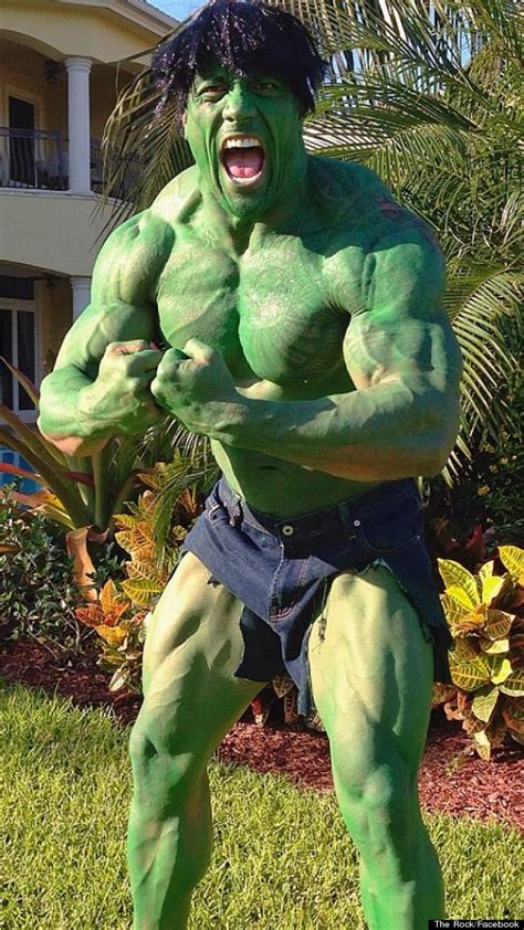 The Rock's Hulk Costume: Dwayne Johnson Dresses As The Hulk For ...