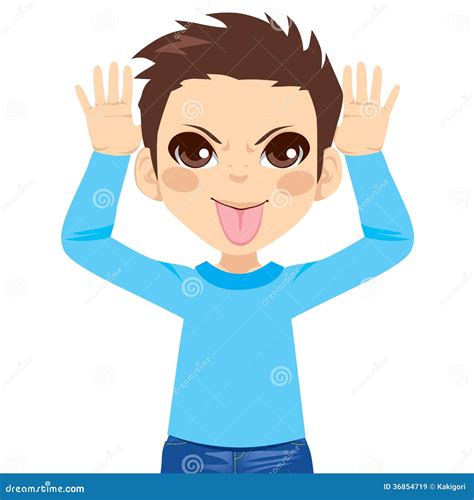 Boy Mocking Expression stock vector. Illustration of sticking - 36854719