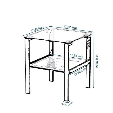 F.C Design 2-Layer Glass Tea Table Small Side End Table for Bedroom ...