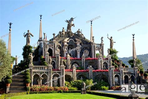 Borromeo Palace garden, Isola Bella, Stresa, Lake Maggiore, Piedmont, Italy, Stock Photo ...