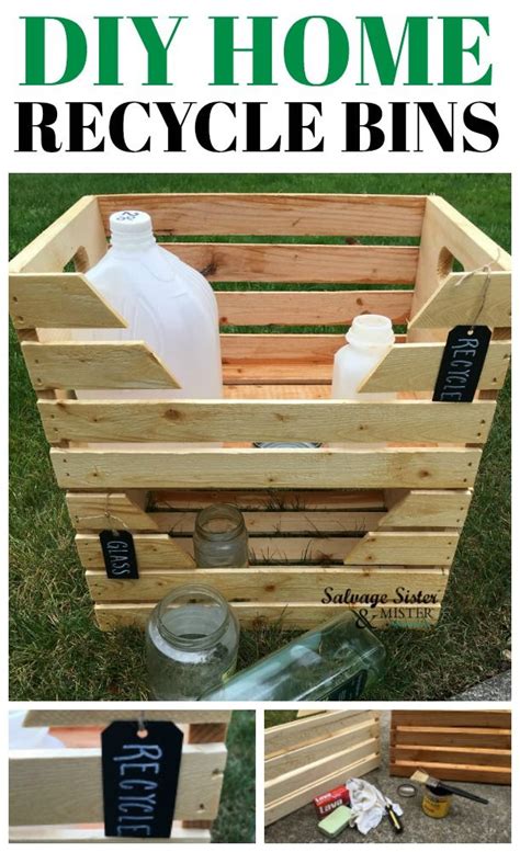 DIY Home Recycle Bins | Wood crate diy, Home diy, Diy recycling bins