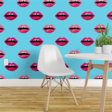 love lipstick blue and pink red lips Wallpaper | Removable wallpaper, Prepasted wallpaper, Lip ...