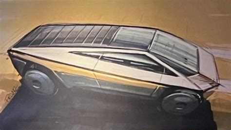 Two-Door Tesla Cybertruck Design Sketch Spotted At Petersen Museum