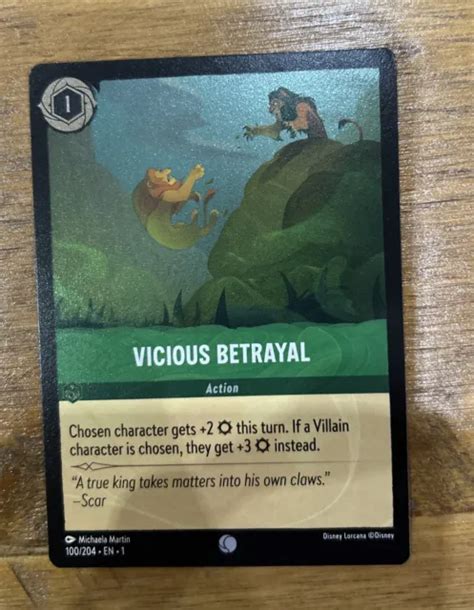 DISNEY LORCANA VICIOUS BETRAYAL Lion King Mufasa Scar Holo Foil Card ...