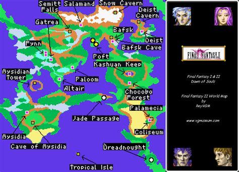 Final Fantasy II World Map Map for PSP by ReyVGM - GameFAQs