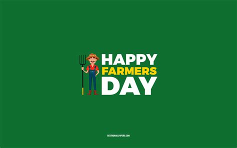 Download wallpapers Happy Farmers Day, 4k, green background, Farmers ...