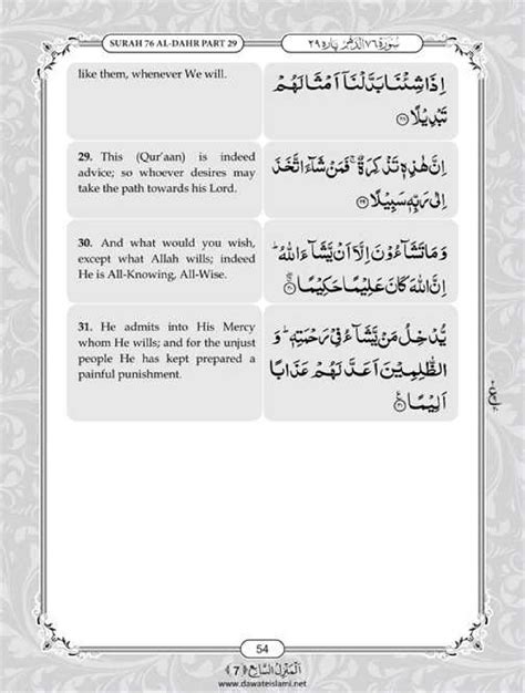 Surah Insan English PDF - Online Download English Translation PDF