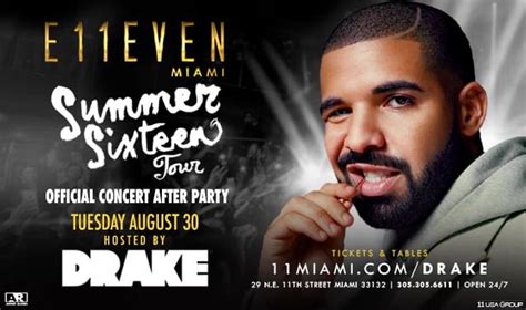 DRAKE: OFFICIAL CONCERT AFTER PARTY DAY 1 Tickets at E11EVEN Miami in ...