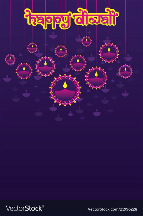 Colorful diya background diwali festival poster Vector Image