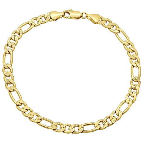 6mm 14k Gold Plated Grooved Figaro Link Chain | eBay