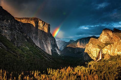 Double Rainbow over Yosemite Photograph by Andrew Soundarajan - Fine Art America