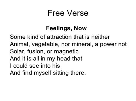 Examples of free verse Poems