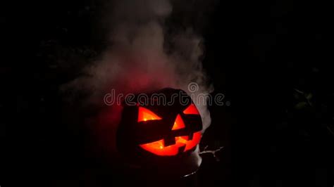 Red Eye Pumpking in Halloween Horror Scene Stock Video - Video of fire, close: 125877757