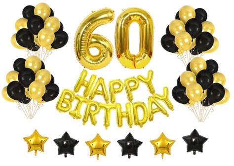 60th Birthday Decorations For Men -Happy Birthday Banner 60 Birthday Balloons Birthday Party ...