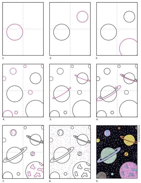 Easy How to Draw Planets Tutorial and Planets Coloring Page | Planet ...