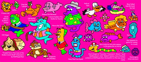 Freddi Fish 3 Characters Drawings by MAPSuperStar by MAPSuperStar on ...